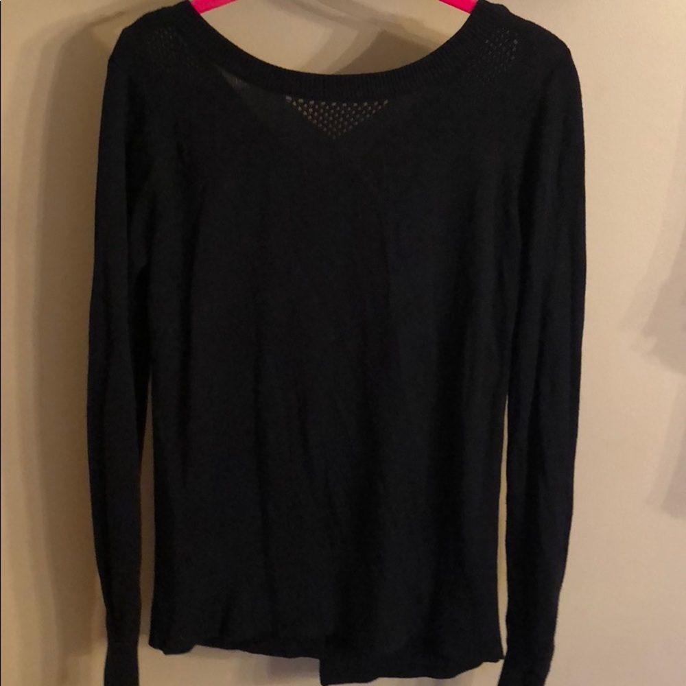 EUC Lululemon Black Open Back Knit Sweater Size 8